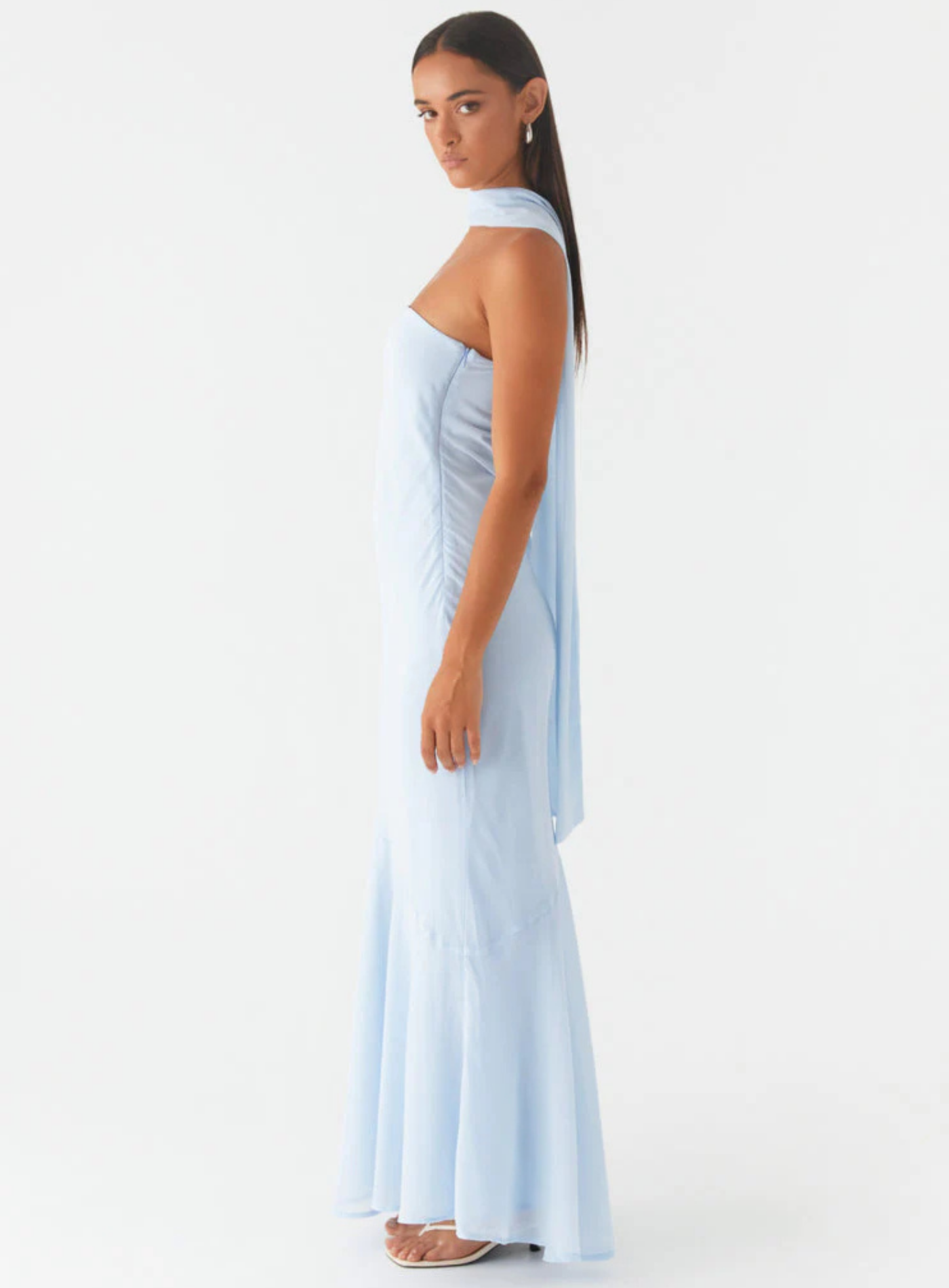 Carina – Elegant scarf detail – Strapless maxi dress-15260612198773-Mirella Fiore