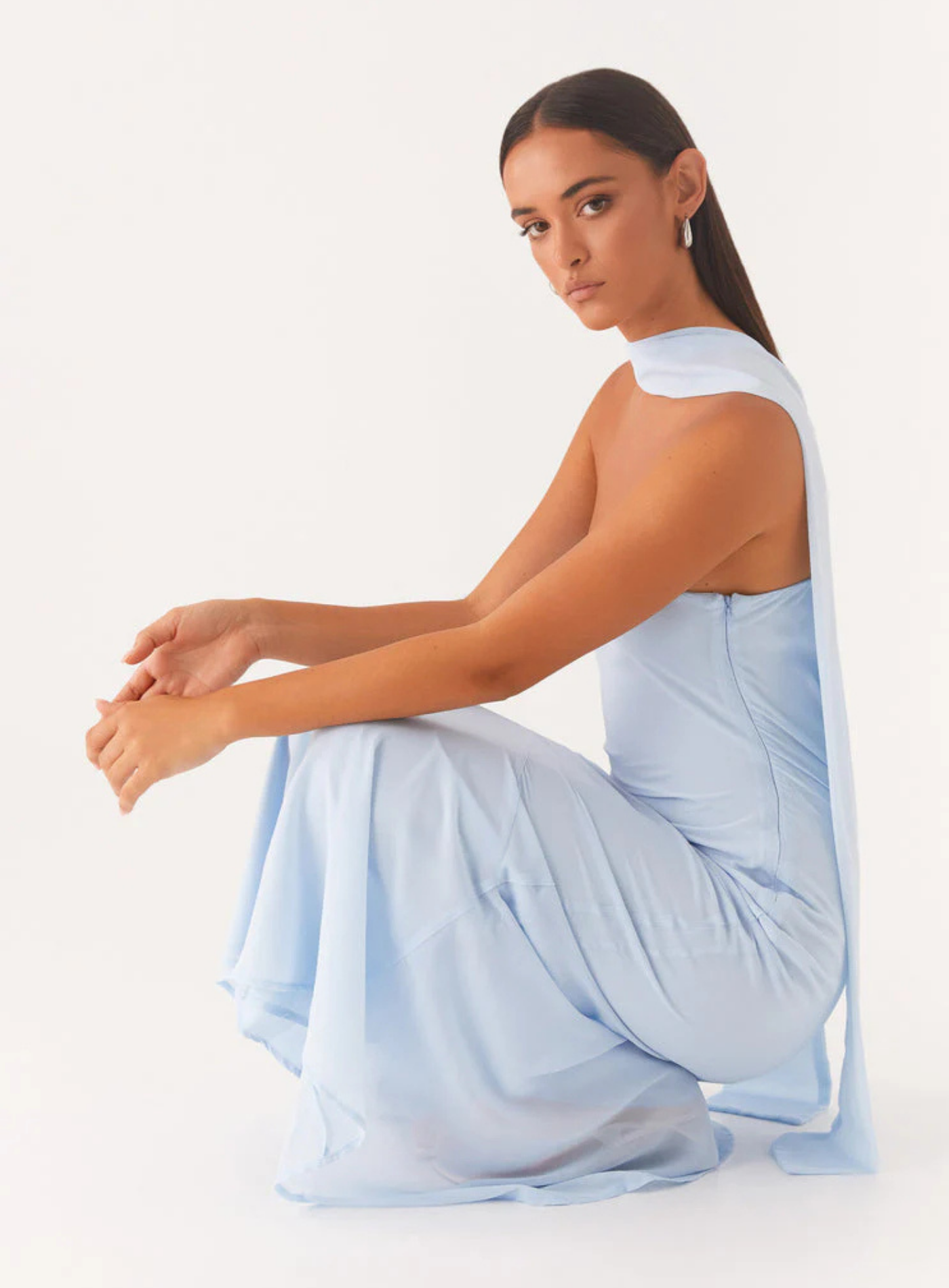 Carina – Elegant scarf detail – Strapless maxi dress-15260612198773-Mirella Fiore