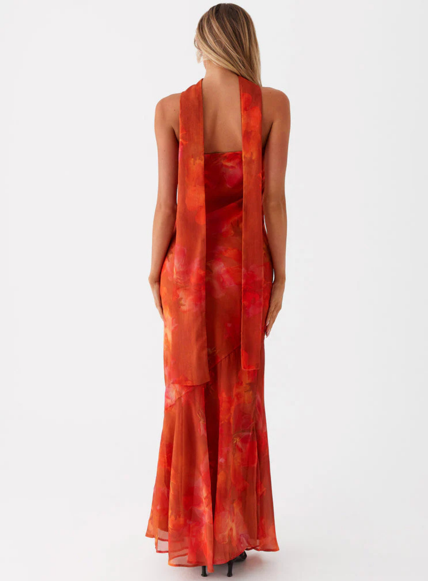 Carina – Elegant scarf detail – Strapless maxi dress-15260612198773-Mirella Fiore