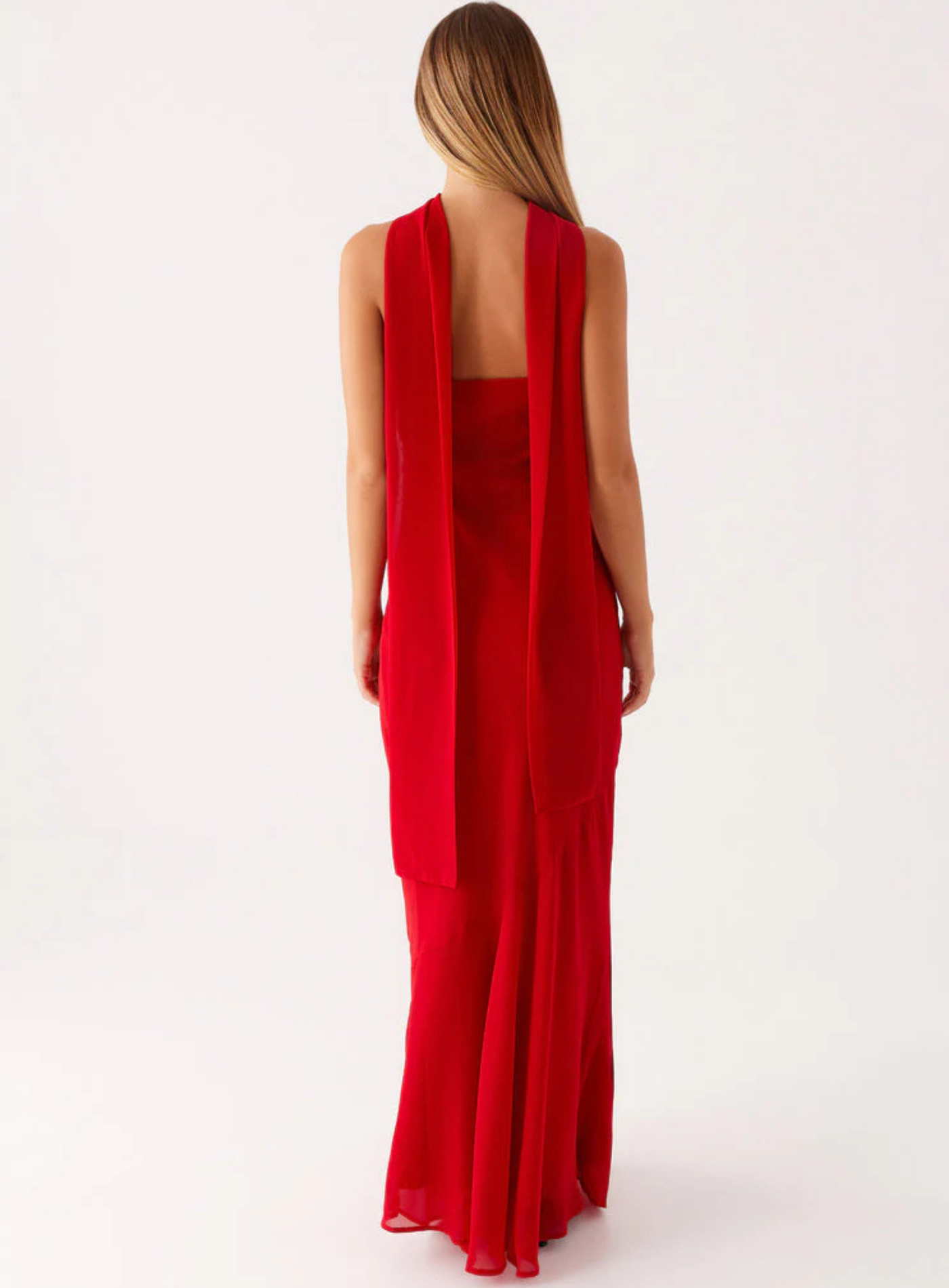 Carina – Elegant scarf detail – Strapless maxi dress-15260612198773-Mirella Fiore