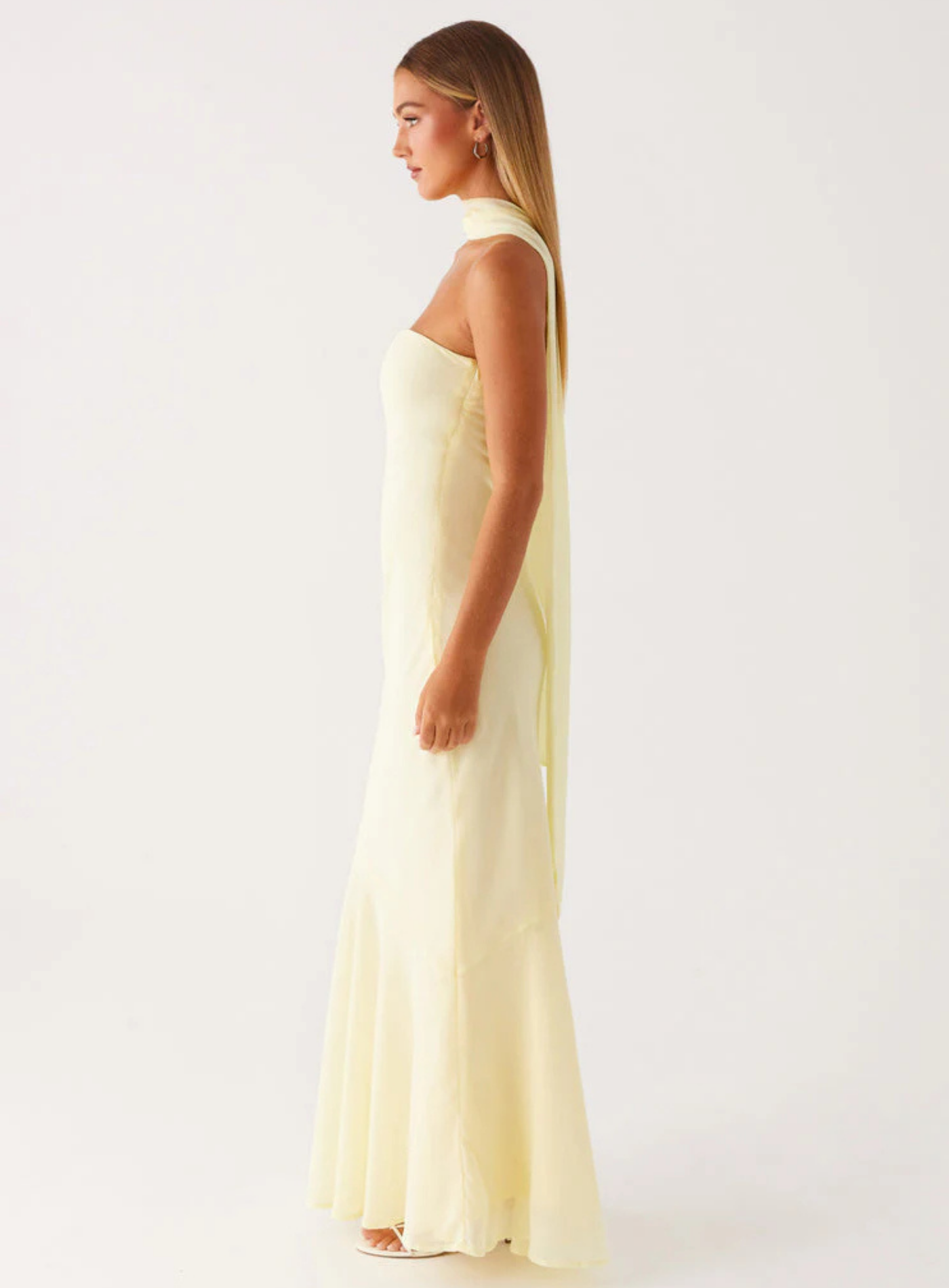 Carina – Elegant scarf detail – Strapless maxi dress-15260612198773-Mirella Fiore