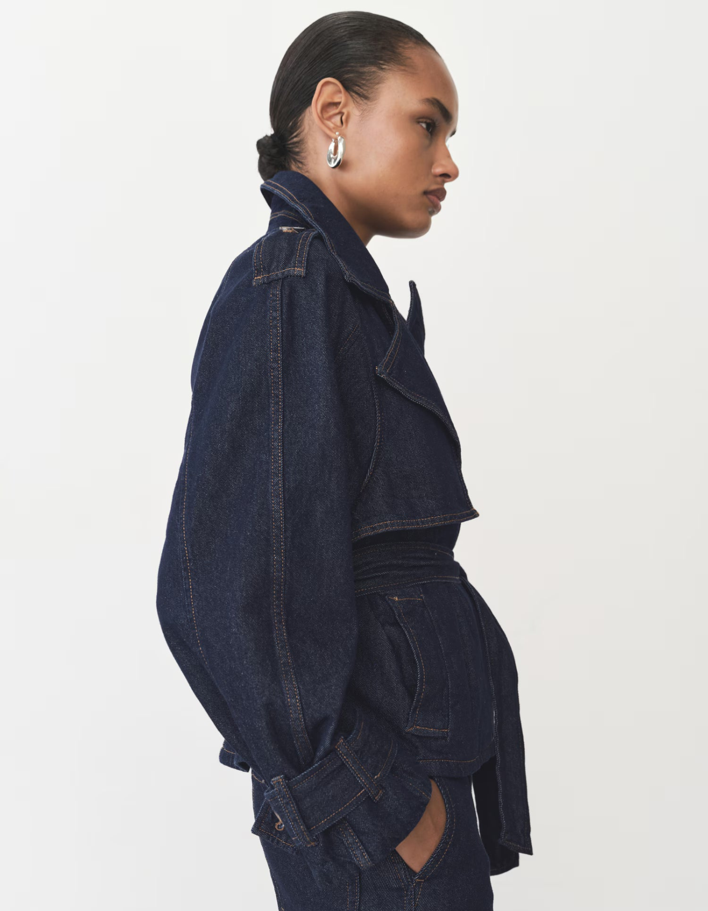 Carmela – Structured denim – Belted trench jacket-15448957780341-Nancy & Mae Savannah