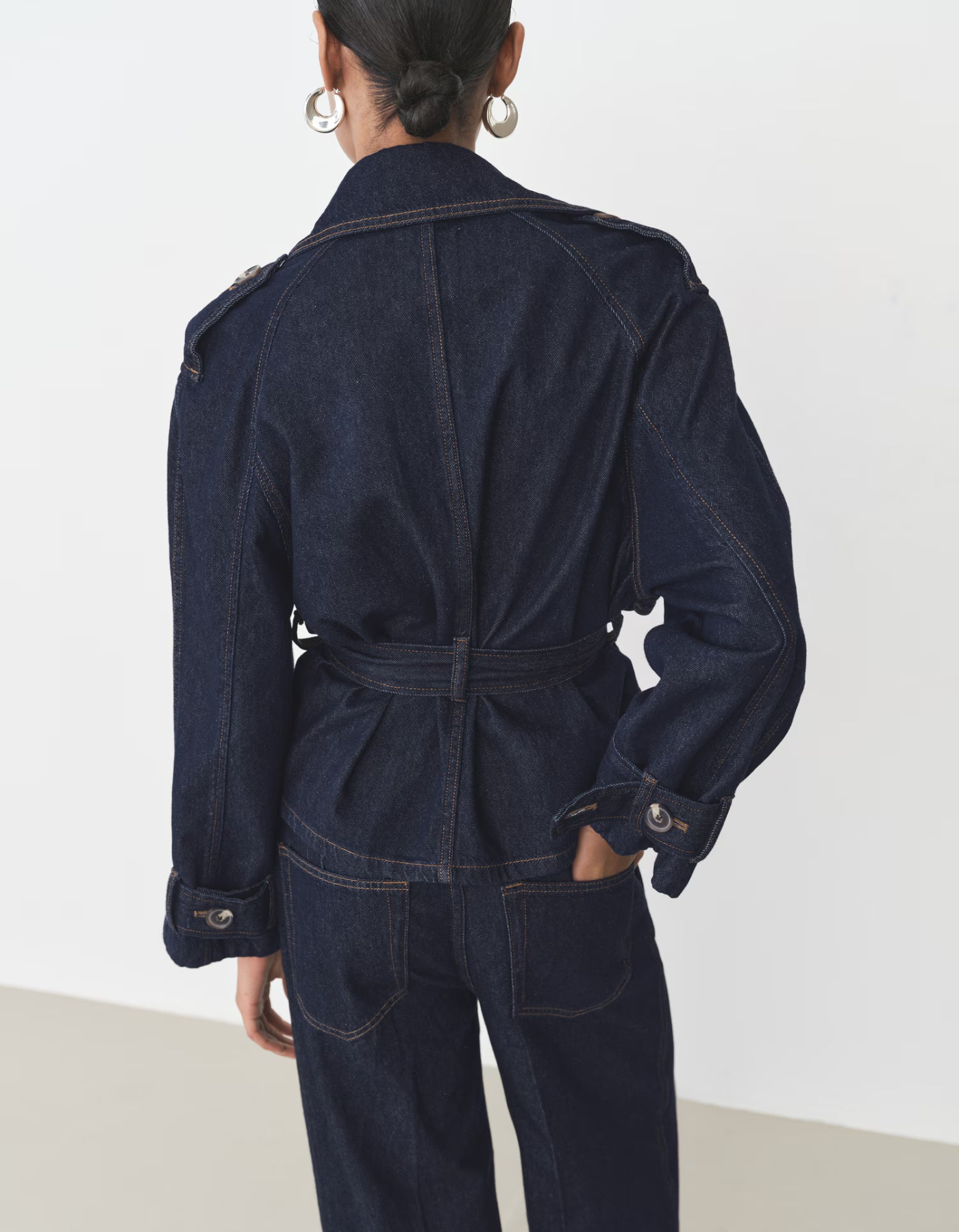 Carmela – Structured denim – Belted trench jacket-15448957780341-Nancy & Mae Savannah