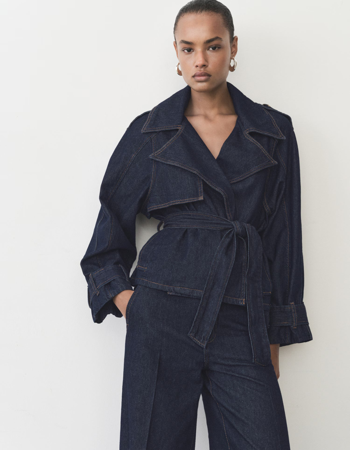 Carmela – Structured denim – Belted trench jacket-15448957780341-Nancy & Mae Savannah