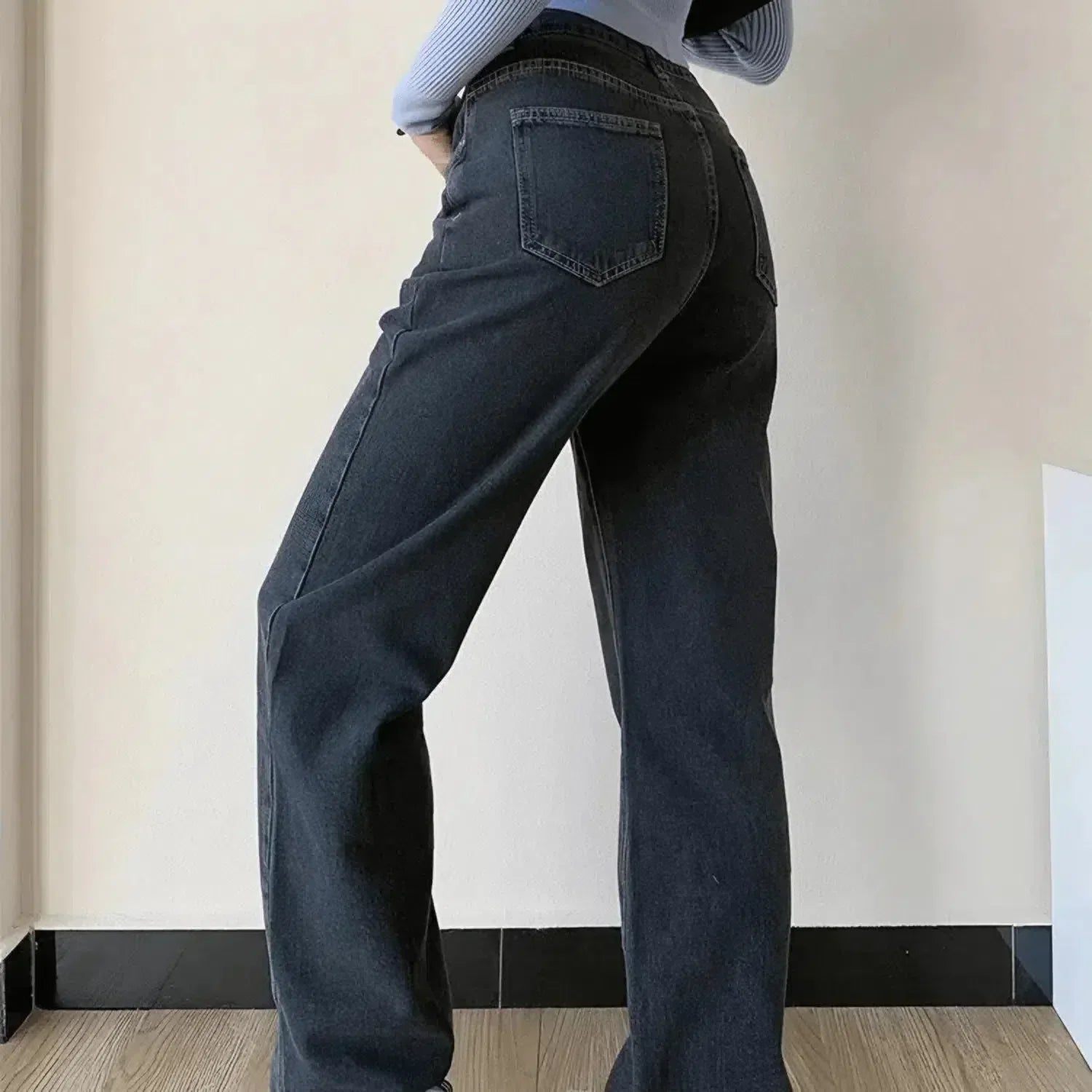 Casila – Asymmetrical closure – Straight-leg jeans-15133677453685-Mirella Fiore