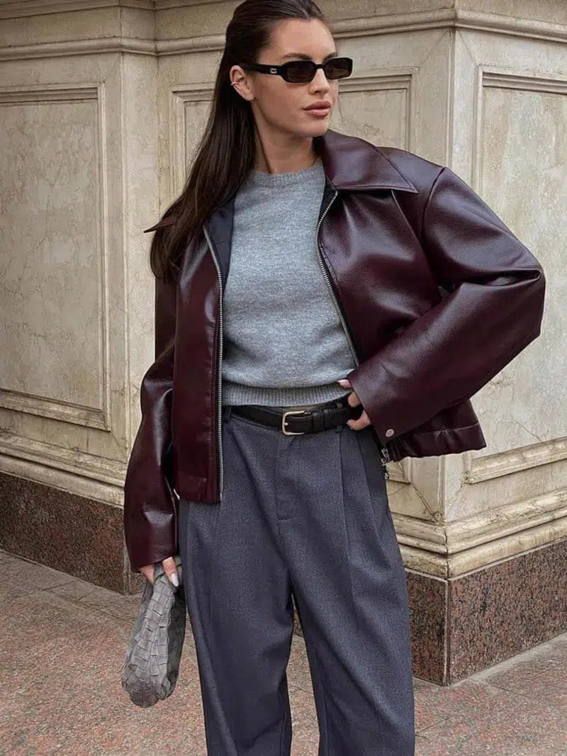 Caterina – Oversized fit – Leather jacket-15133991502197-Mirella Fiore