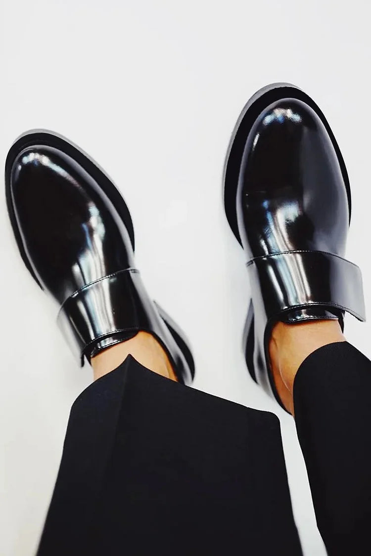 Celeste - Polished Strap Loafers-15551042388341-Mirella Fiore