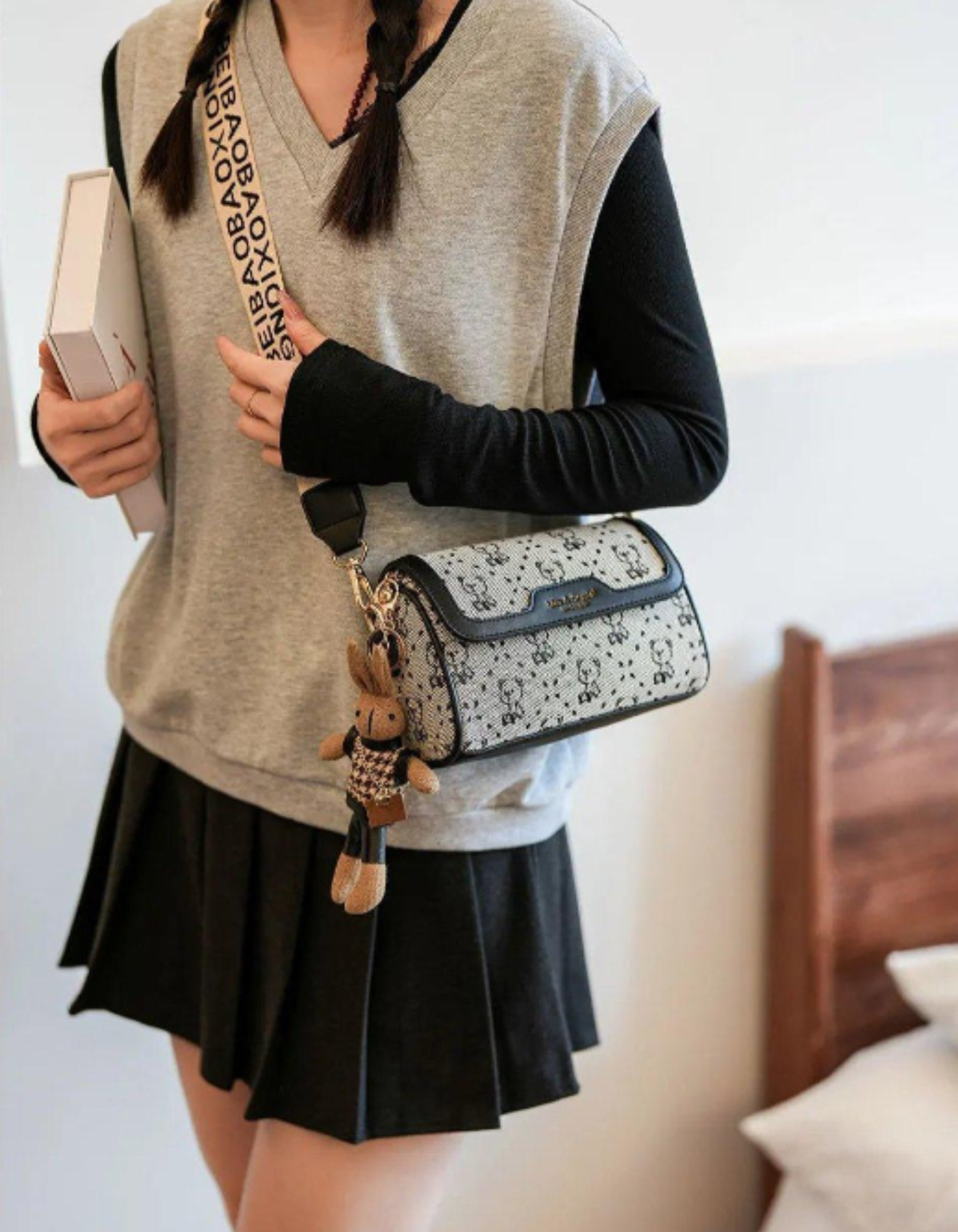 Celinea – Embellished bunny charm – Crossbody bag-15209173647733-Mirella Fiore