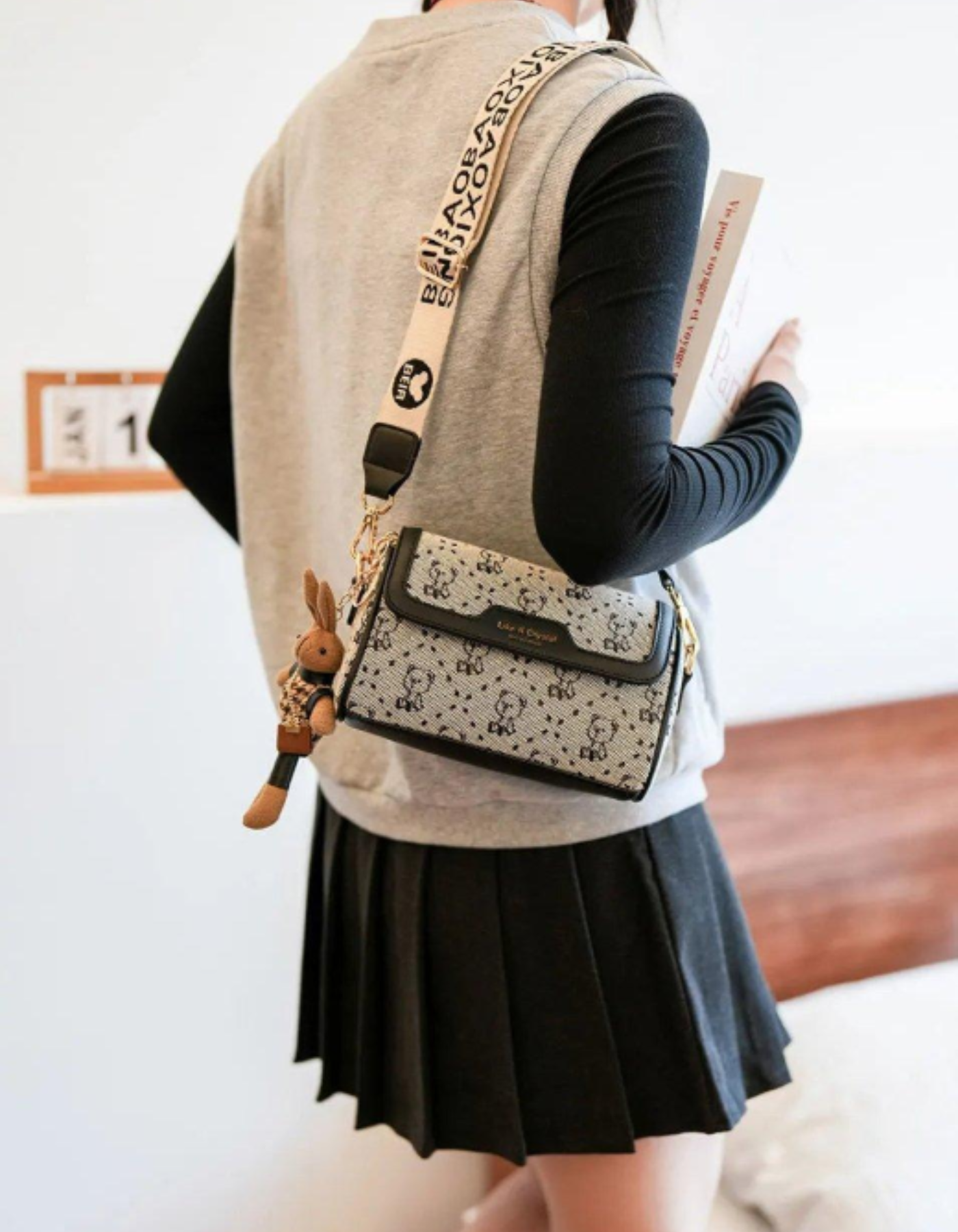 Celinea – Embellished bunny charm – Crossbody bag-15209173647733-Mirella Fiore