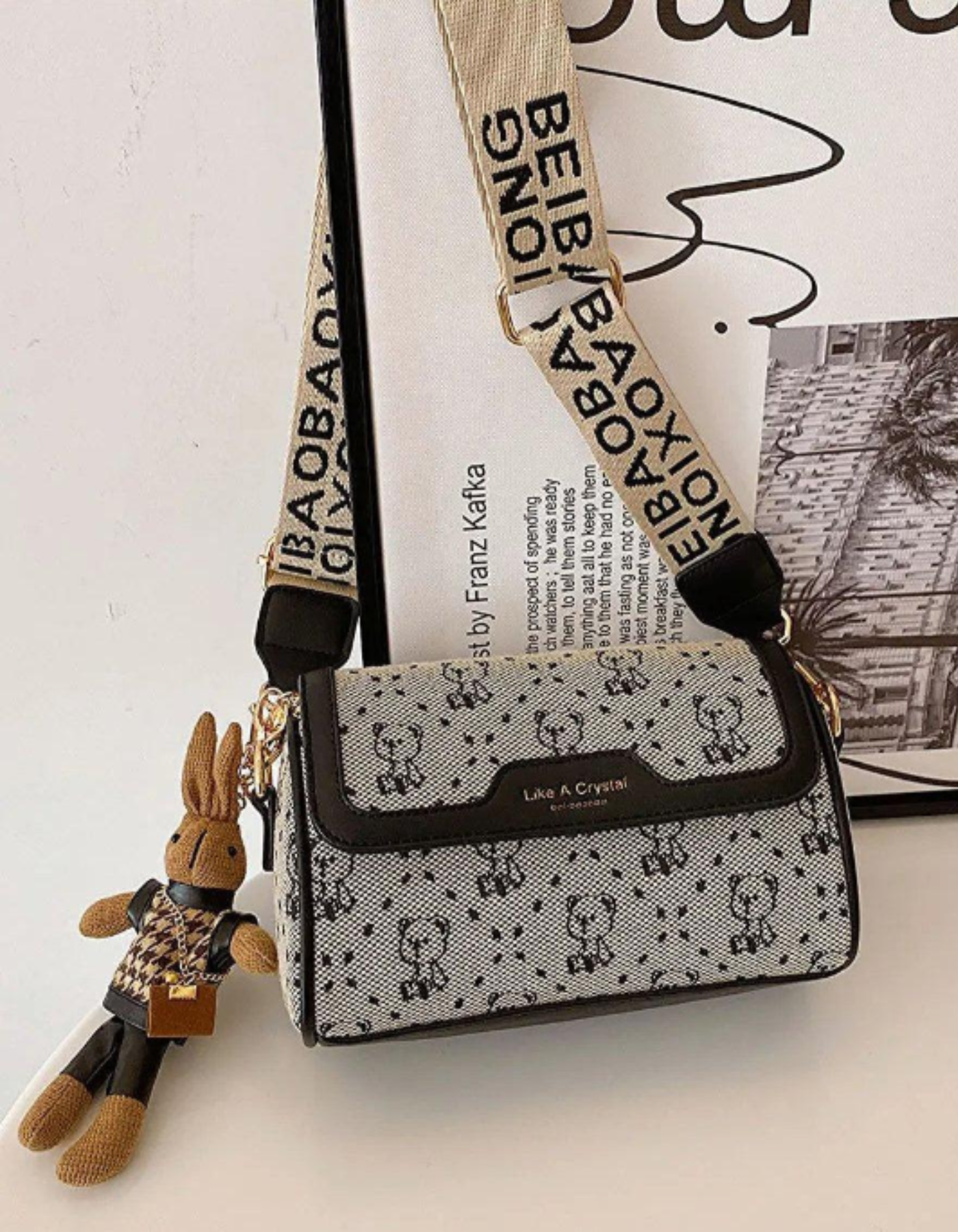 Celinea – Embellished bunny charm – Crossbody bag-15209173647733-Mirella Fiore