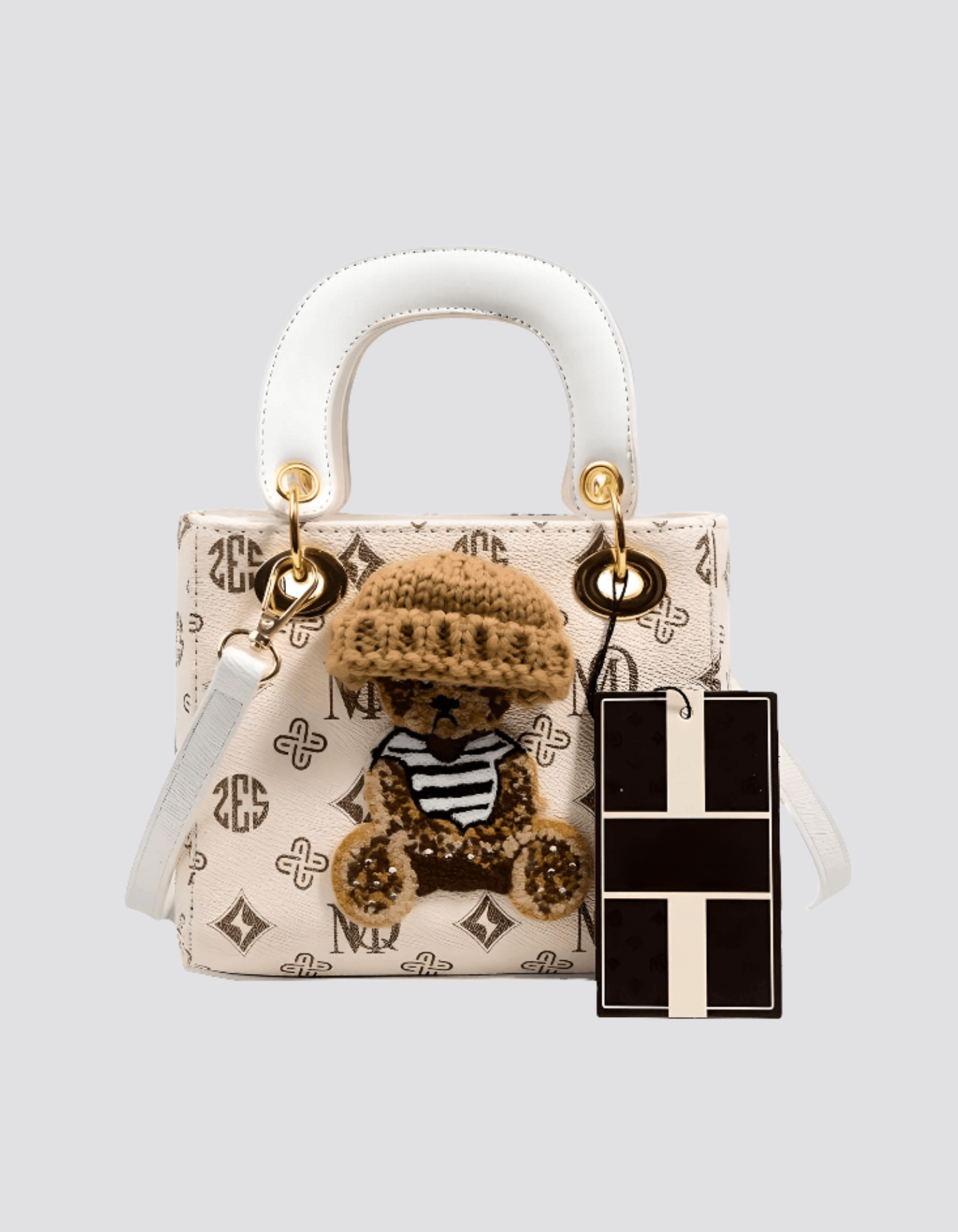 Chérieval – Knitted bear accent – Crossbody handbag-15209173746037-Mirella Fiore