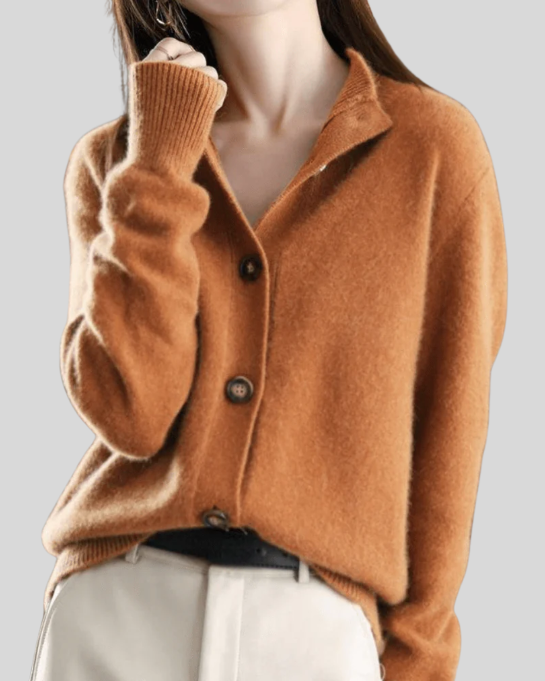 Claire - Retro-Style Cashmere Cardigan-15547990114677-Mirella Fiore