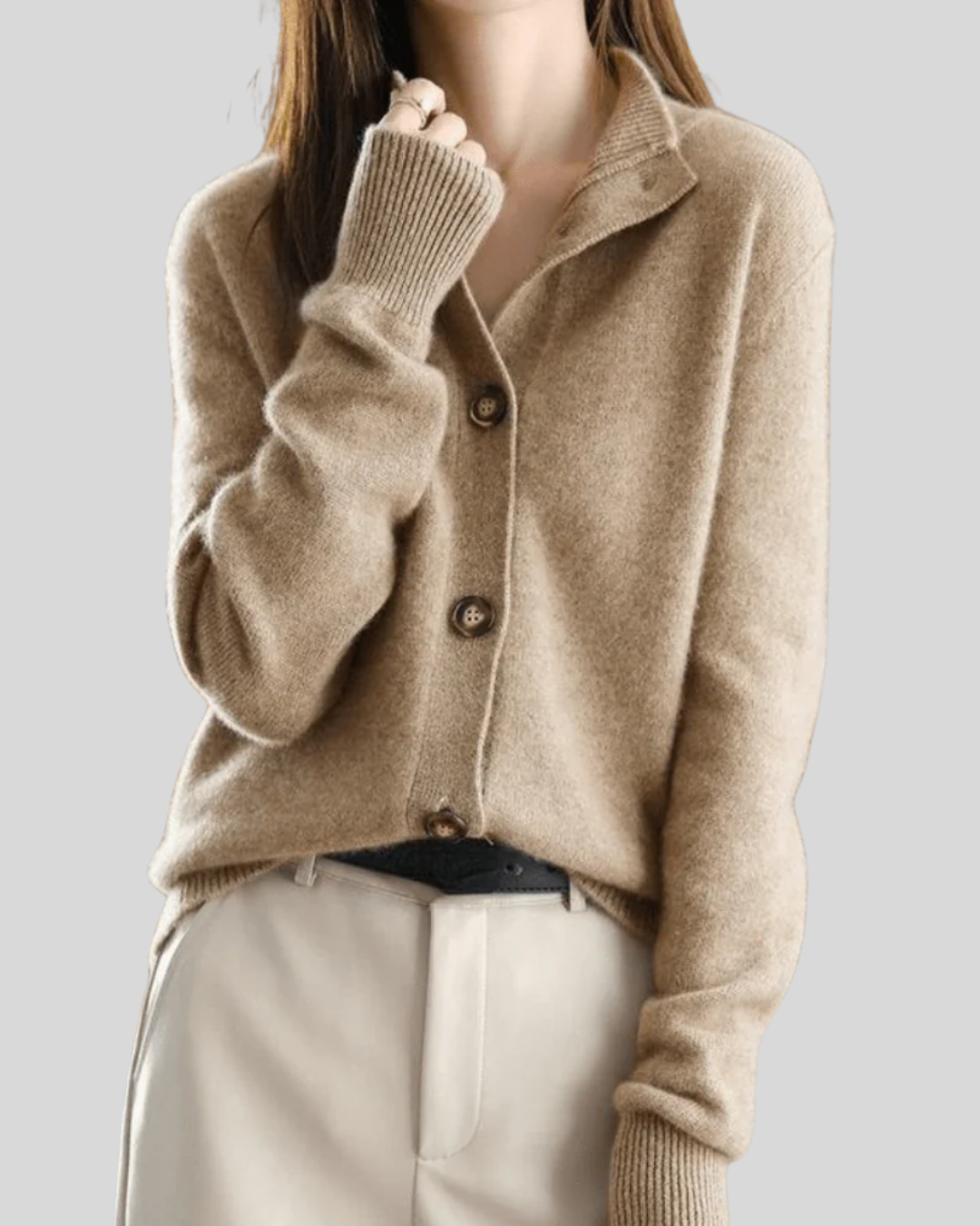 Claire - Retro-Style Cashmere Cardigan-15547990114677-Mirella Fiore