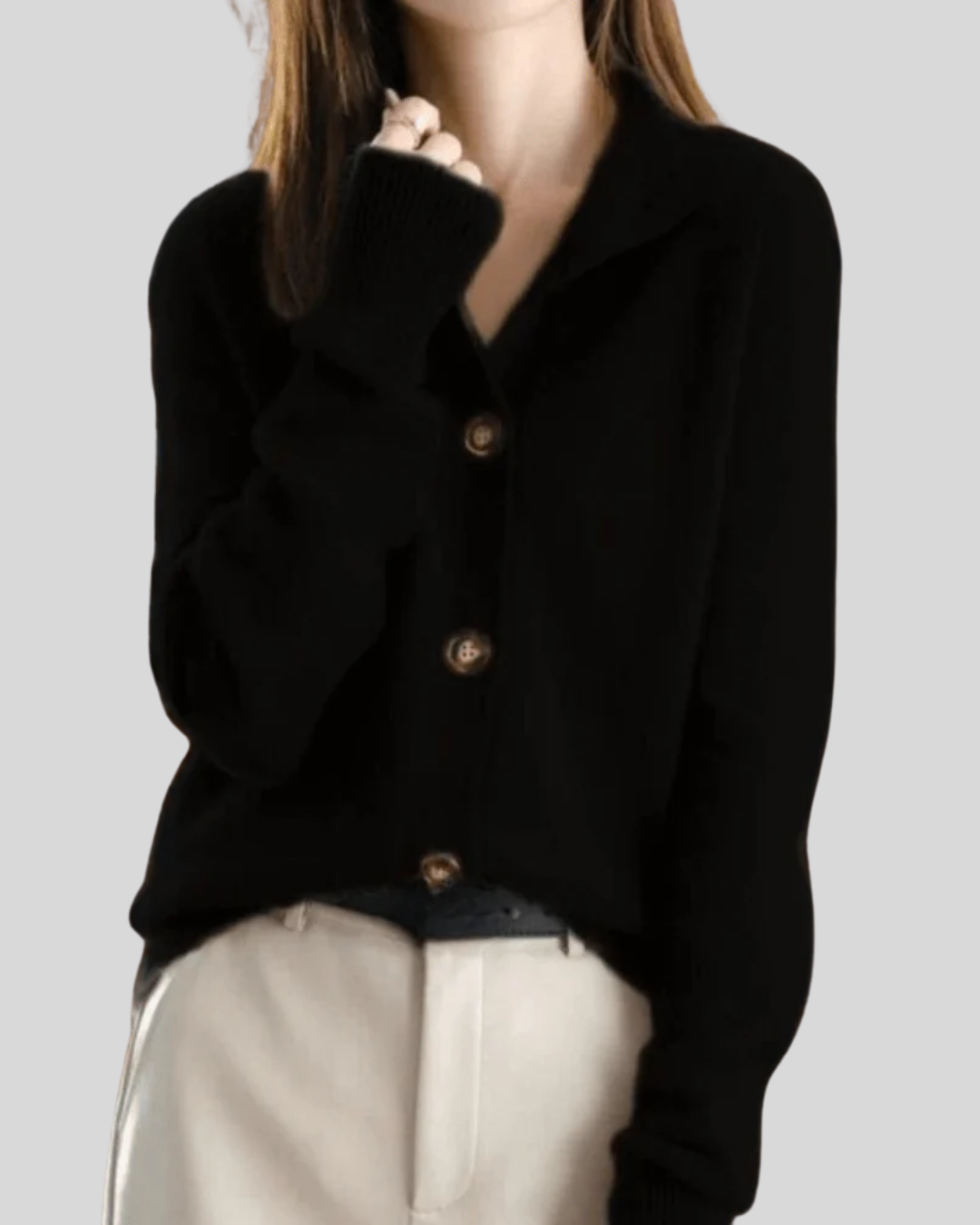 Claire - Retro-Style Cashmere Cardigan-15547990114677-Mirella Fiore