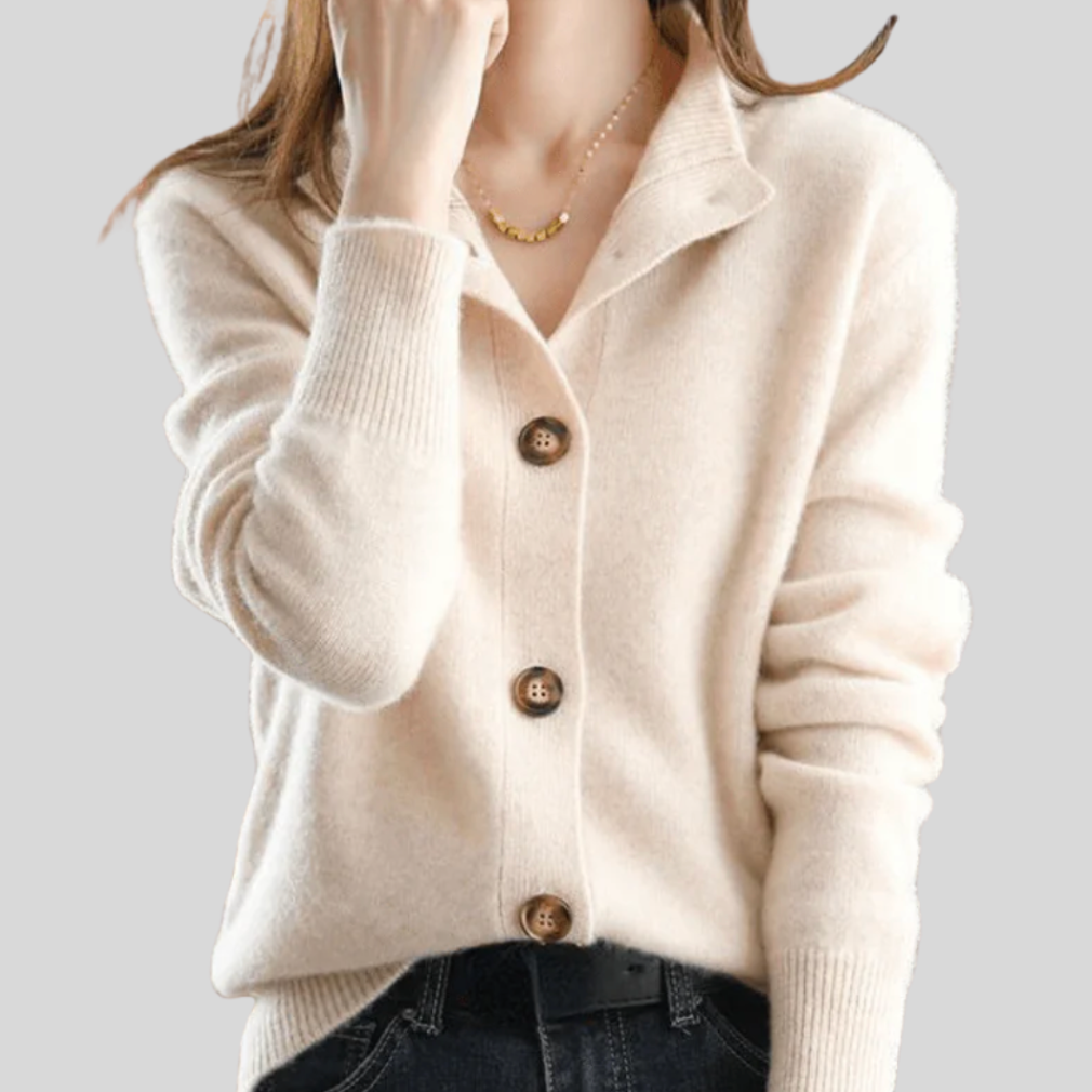 Claire - Retro-Style Cashmere Cardigan-15547990114677-Mirella Fiore