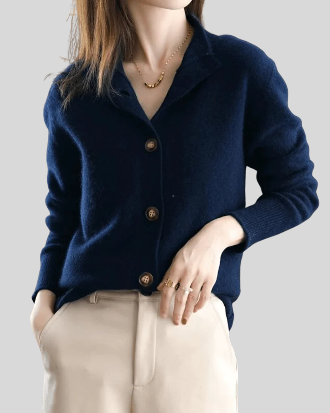 Claire - Retro-Style Cashmere Cardigan-15547990114677-Nancy & Mae Savannah