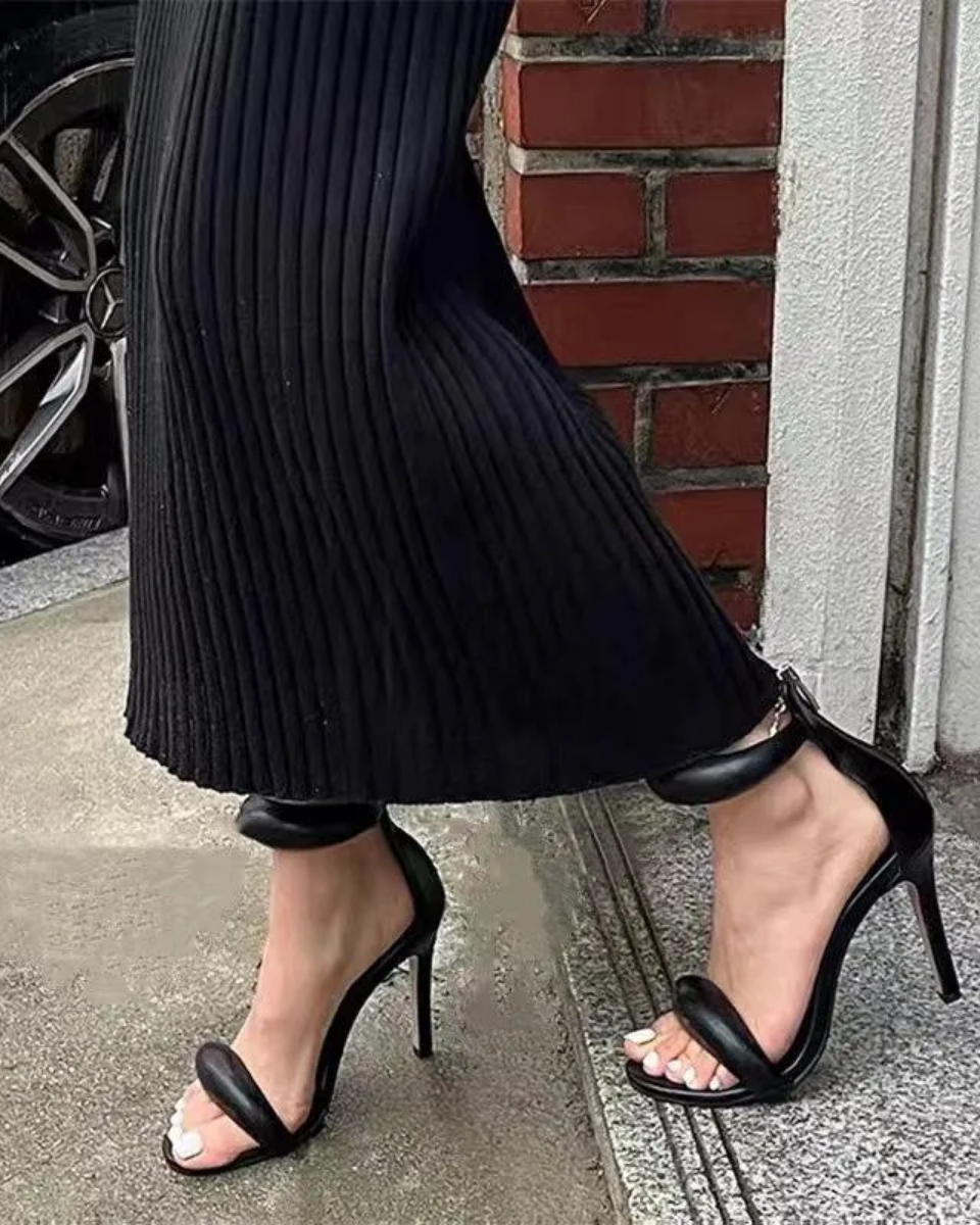 Clémence – Stiletto design – Puffy ankle strap heels-15133957521781-Mirella Fiore