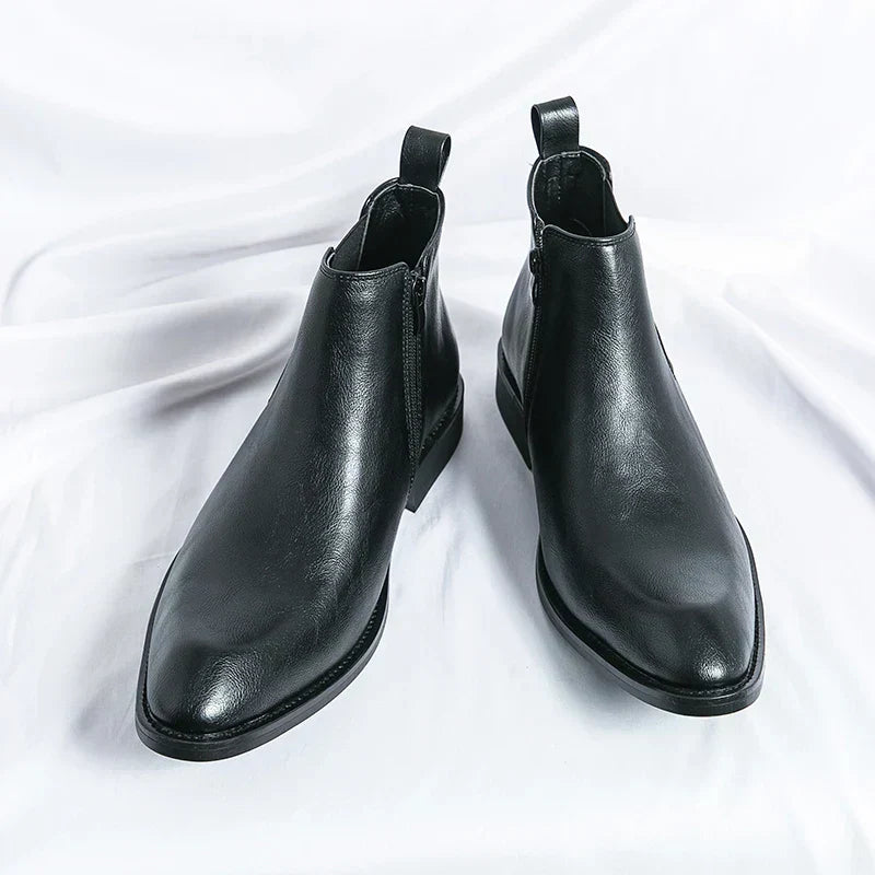 Cooper - Leather Chelsea Boots with Zipper-15550770020725-Nancy & Mae Savannah