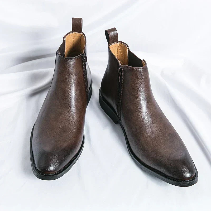 Cooper - Leather Chelsea Boots with Zipper-15550770020725-Nancy & Mae Savannah