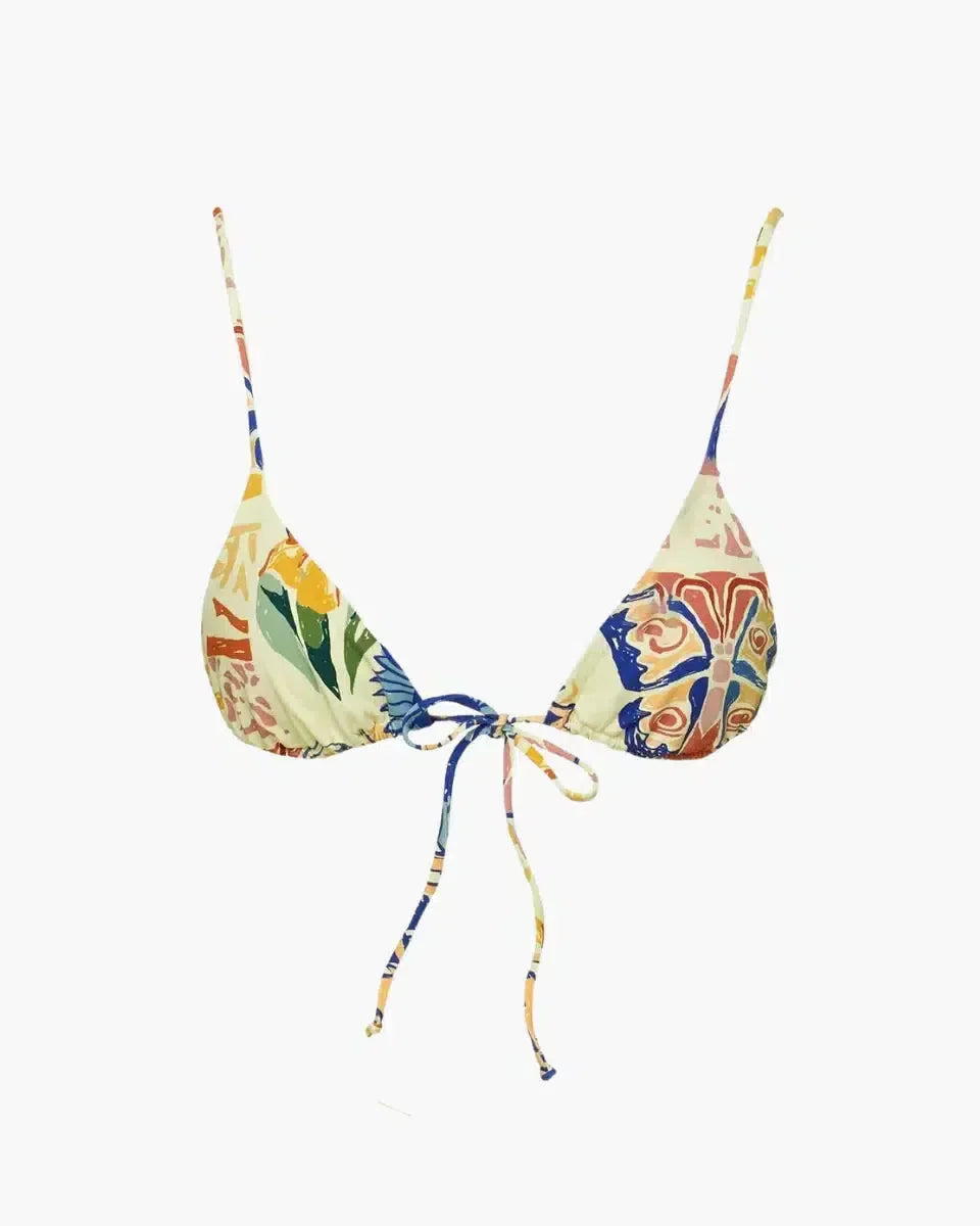 Coral – Adjustable fit – Tie-front triangle bikini top-15133922886005-Mirella Fiore