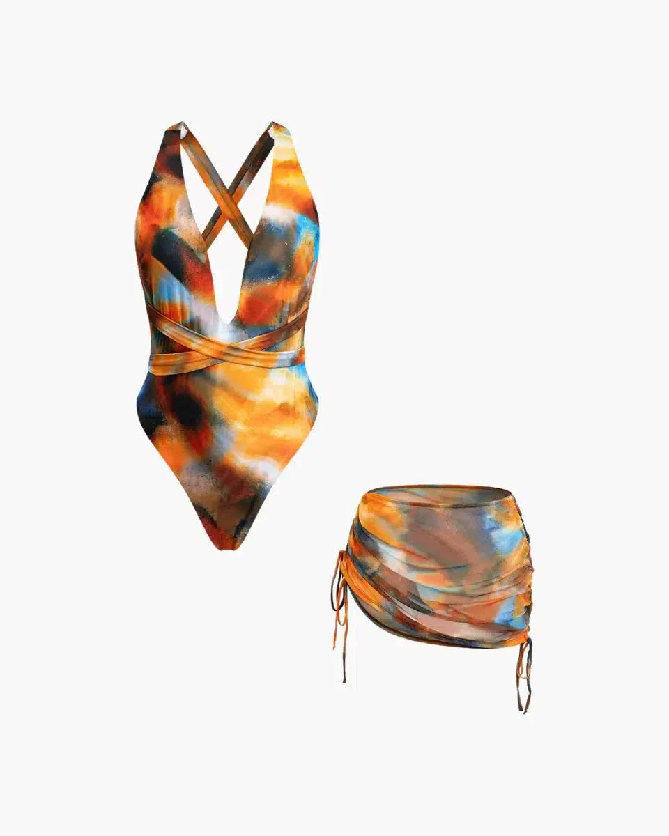 Cymira – Sleek fit – Cross-back swimsuit set-15133642621301-Mirella Fiore