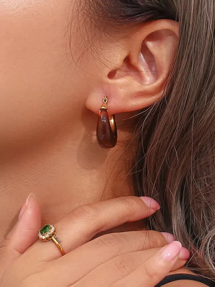 Daliana – Bold burgundy – Acrylic earrings-15227778531701-Nancy & Mae Savannah