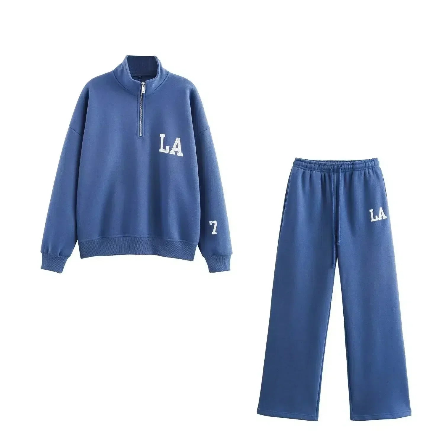 Damaris – Half-zip pullover & cuffed pants– LA lounge set-15133711368565-Mirella Fiore