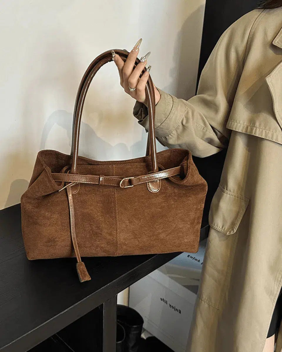 Damon – Autumn elegance – Suede tote bag-15133582262645-Mirella Fiore
