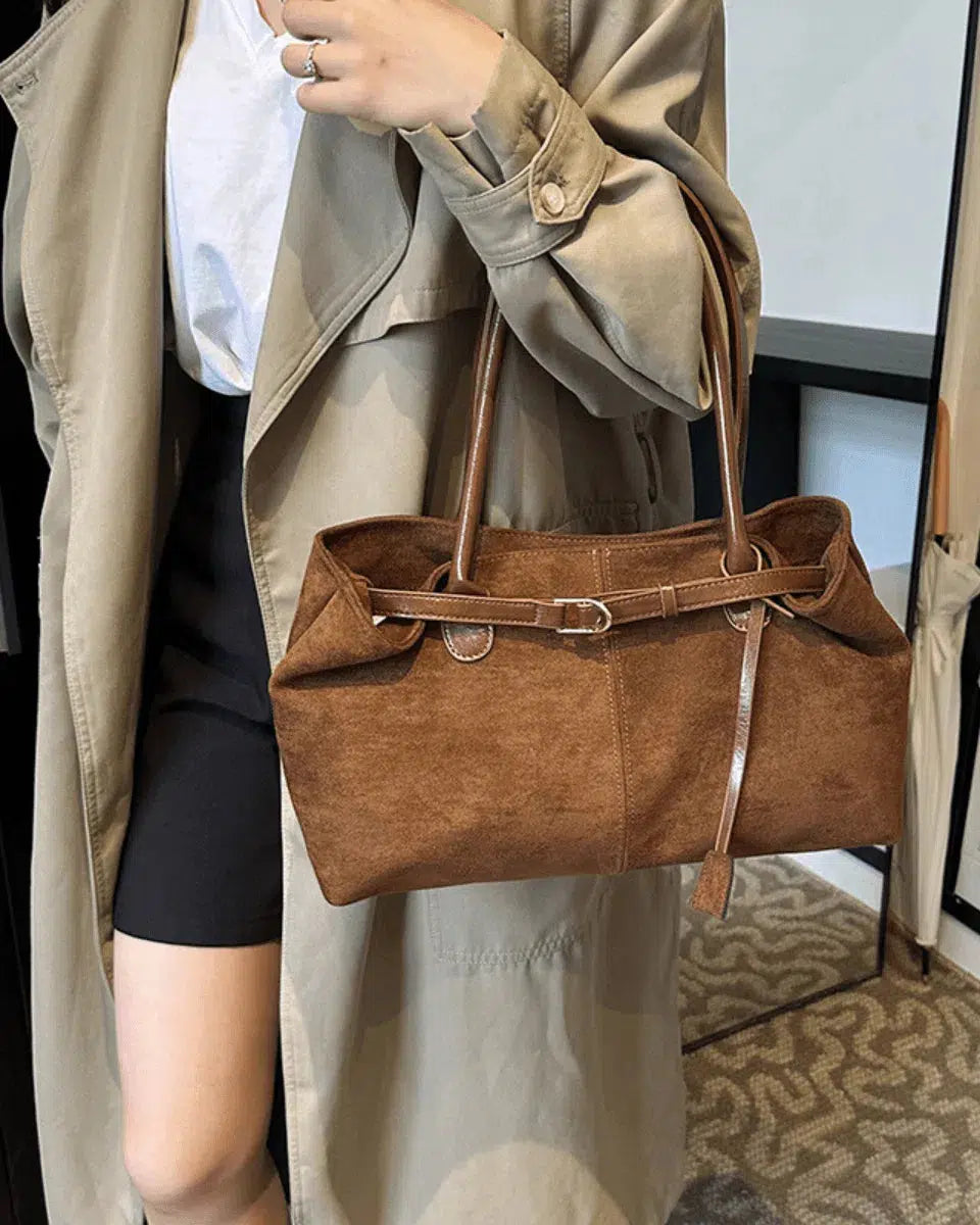Damon – Autumn elegance – Suede tote bag-15133582262645-Mirella Fiore