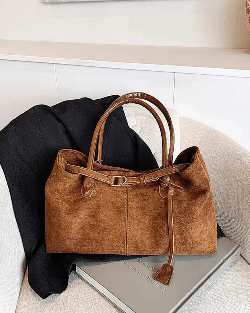 Damon – Autumn elegance – Suede tote bag-15133582262645-Mirella Fiore
