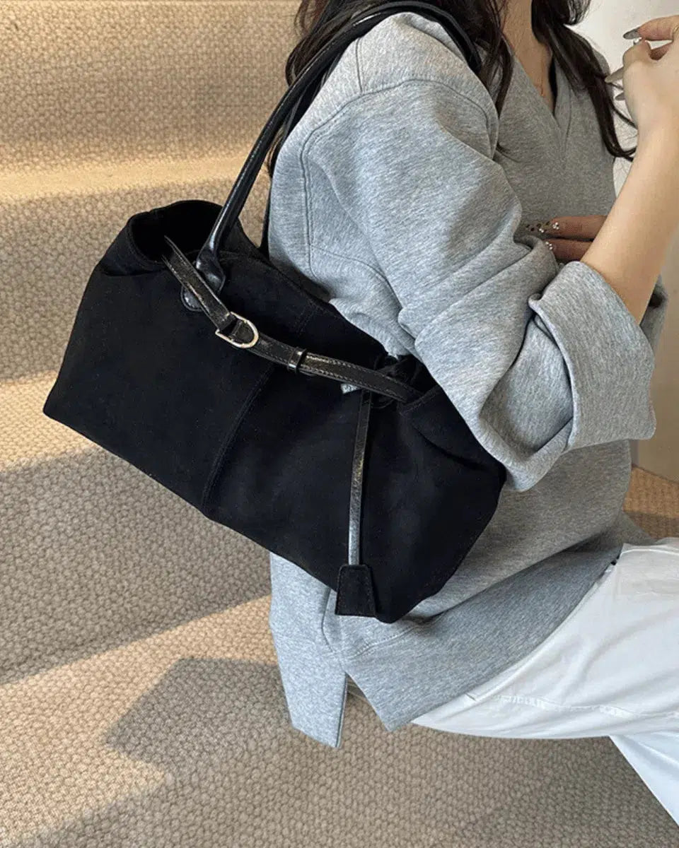 Damon – Autumn elegance – Suede tote bag-15133582262645-Nancy & Mae Savannah