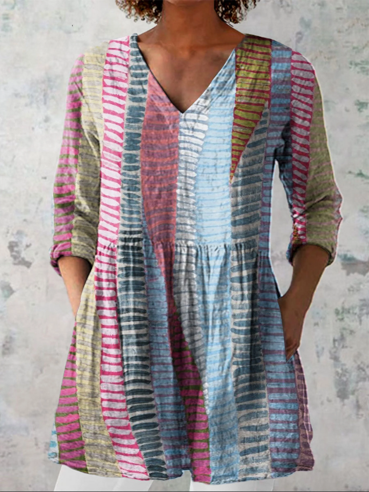 Danica - Long V-Neck Shirt-15550824939893-Mirella Fiore