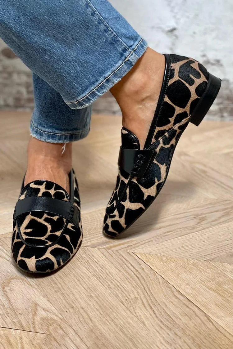 Daphne - Animal Print Loafer With Elegant Detail-15551043371381-Mirella Fiore