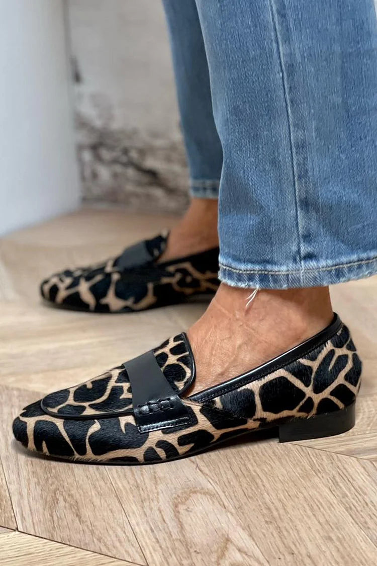 Daphne - Animal Print Loafer With Elegant Detail-15551043371381-Mirella Fiore