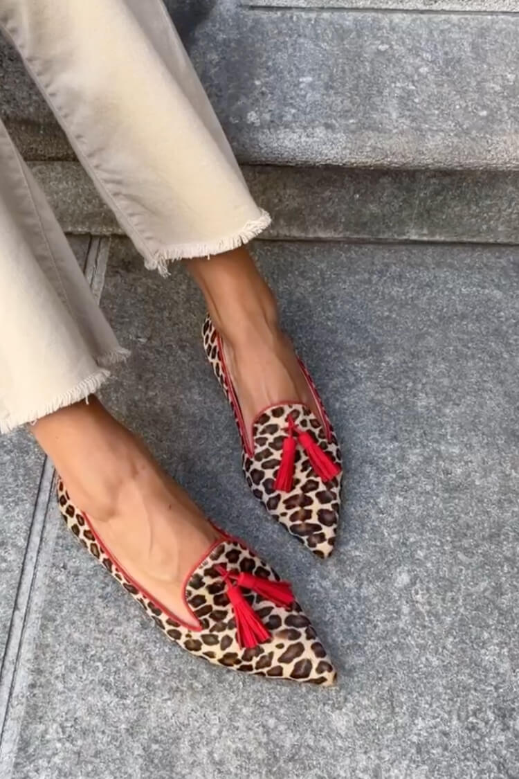 Daphne - Pointed Loafer With Red Tassels-15551042683253-Mirella Fiore
