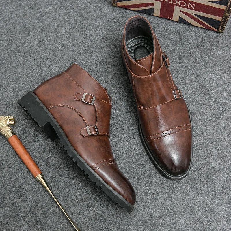 Darell - Double Monk Strap Leather Boots-15550770086261-Nancy & Mae Savannah