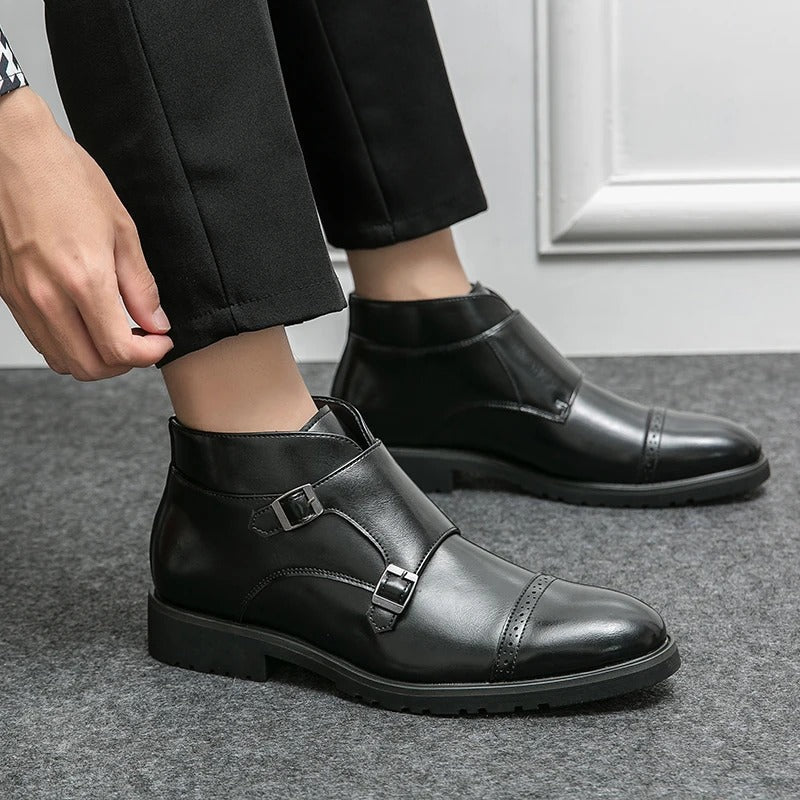 Darell - Double Monk Strap Leather Boots-15550770086261-Nancy & Mae Savannah