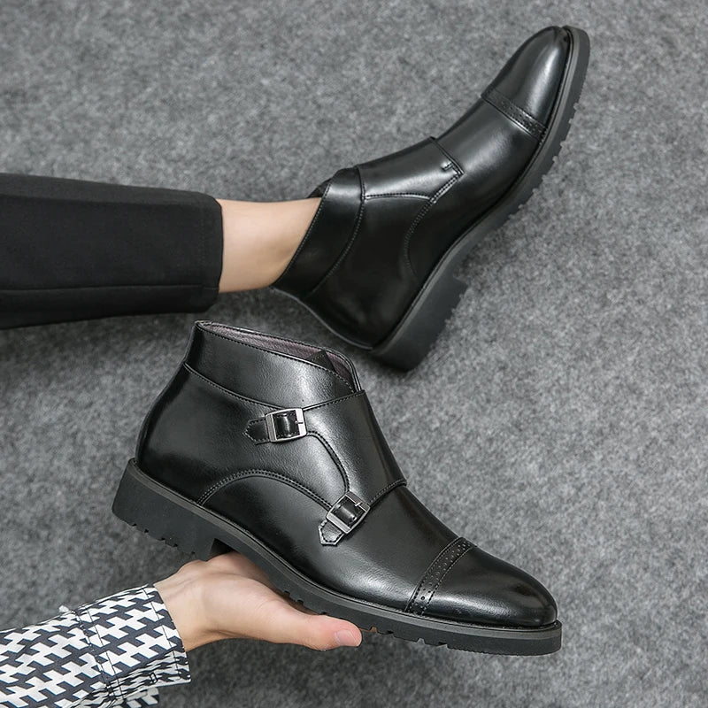 Darell - Double Monk Strap Leather Boots-15550770086261-Nancy & Mae Savannah