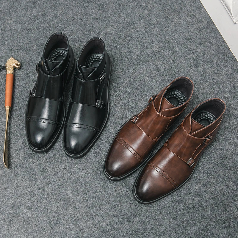 Darell - Double Monk Strap Leather Boots-15550770086261-Nancy & Mae Savannah