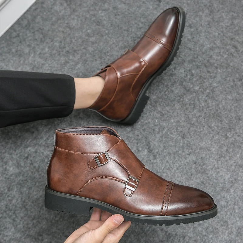 Darell - Double Monk Strap Leather Boots-15550770086261-Nancy & Mae Savannah