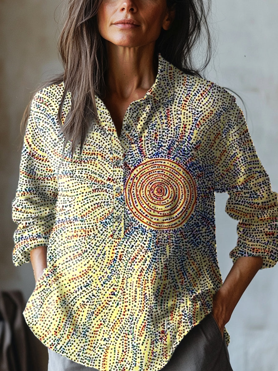 Deborah - Dot-Patterned Artistic Blouse-15542195618165-Nancy & Mae Savannah