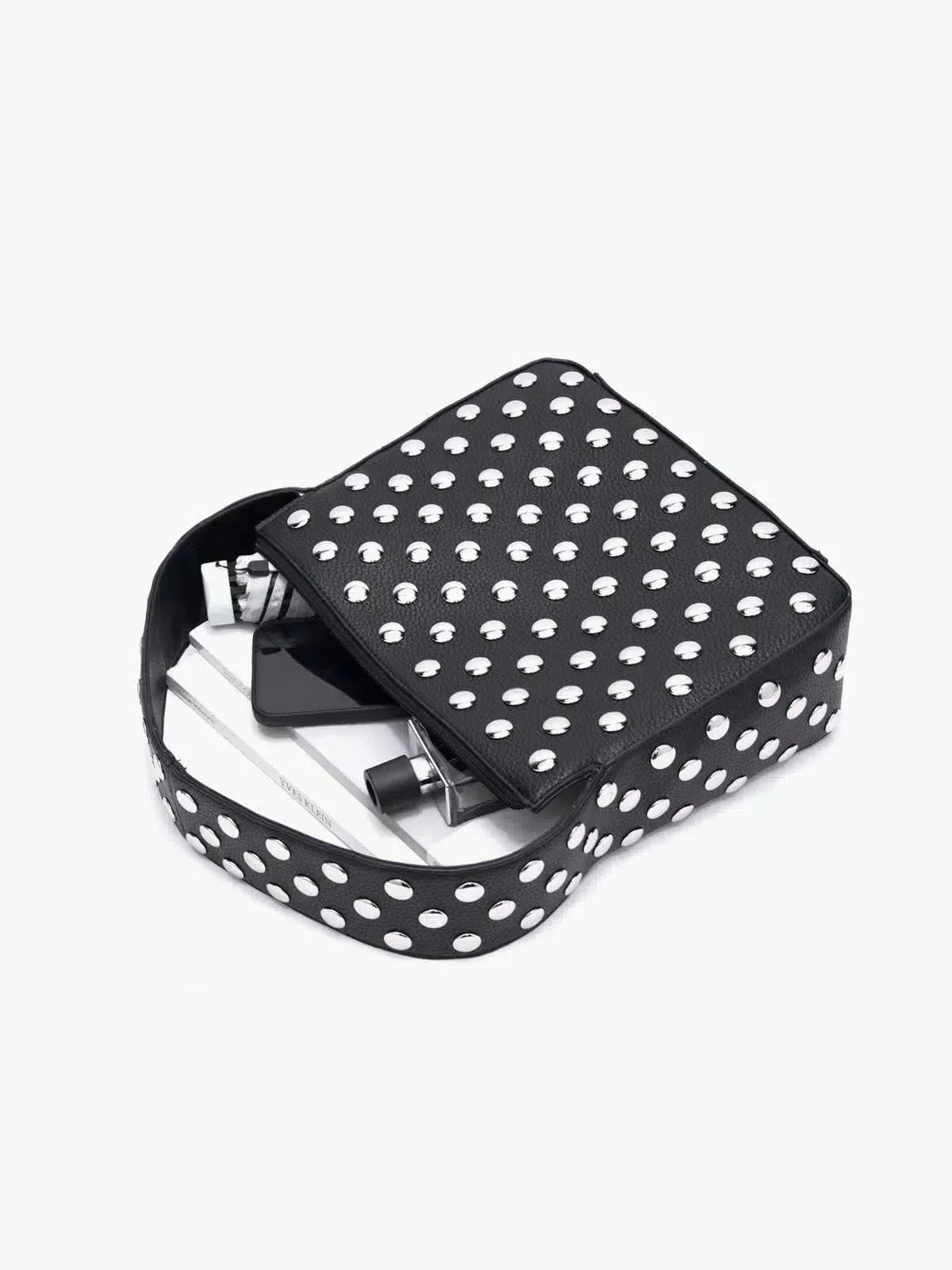 Delfina – Silver-tone studs – Handbag-15133571711349-Mirella Fiore