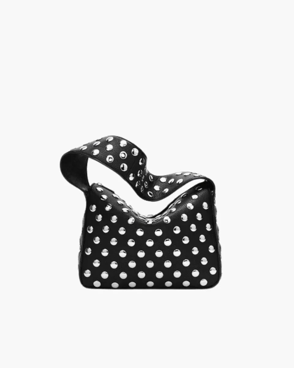 Delfina – Silver-tone studs – Handbag-15133571711349-Mirella Fiore