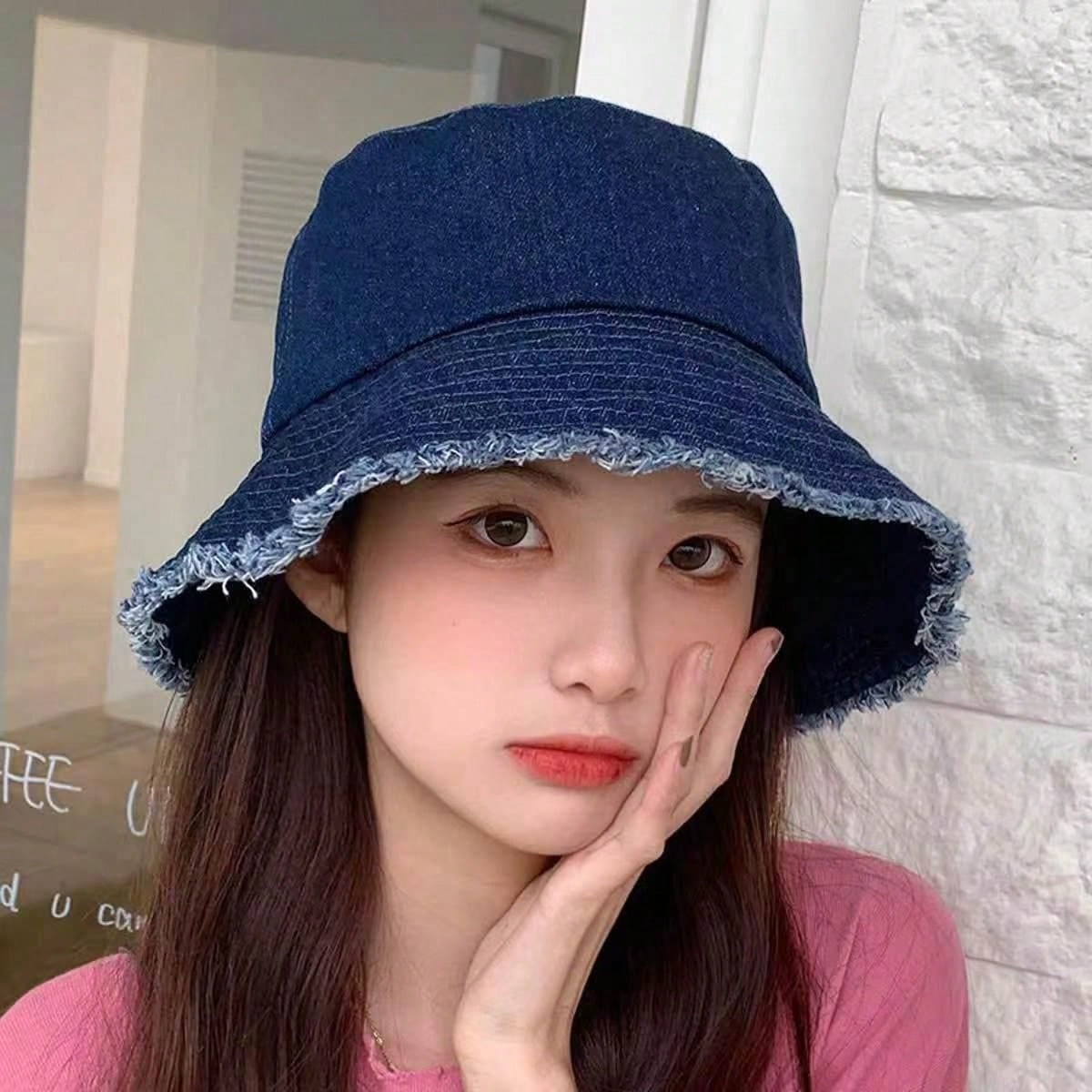 Delvia – Frayed brim – Denim bucket hat-15133817012597-Mirella Fiore