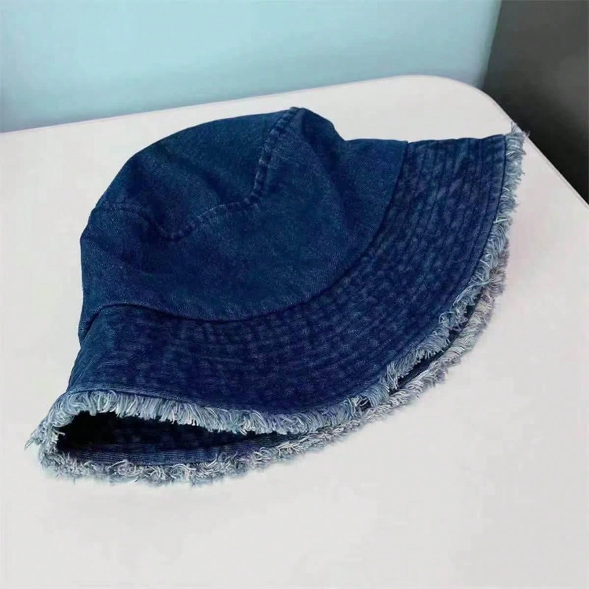 Delvia – Frayed brim – Denim bucket hat-15133817012597-Nancy & Mae Savannah