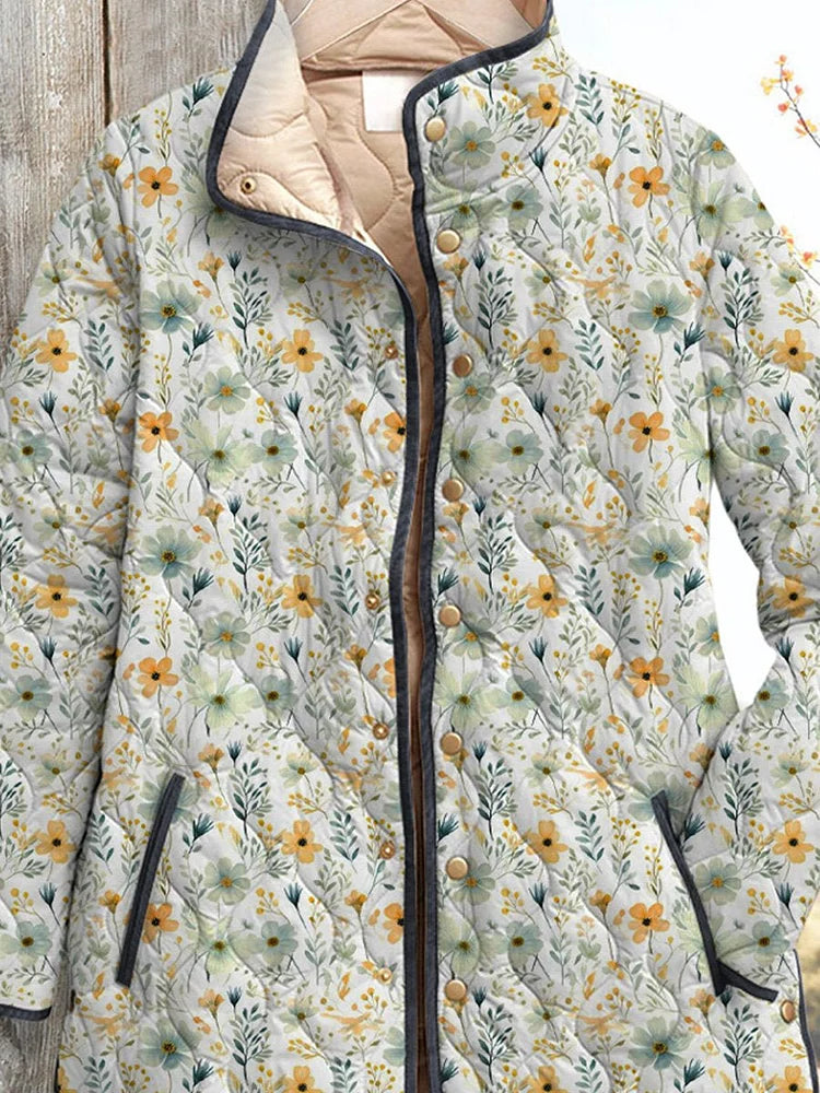 Denisse - Delightful Floral-Printed Quilted Jacket for Women-15549061693813-Mirella Fiore