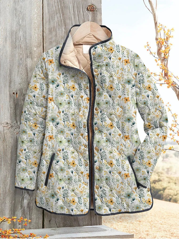 Denisse - Delightful Floral-Printed Quilted Jacket for Women-15549061693813-Mirella Fiore