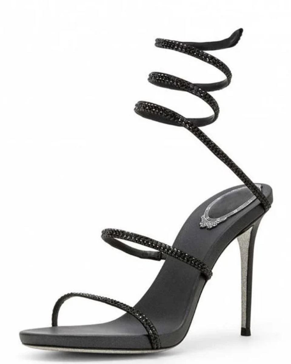 Desideria – Thin stiletto – Rhinestone double-strap heels-15133957882229-Mirella Fiore