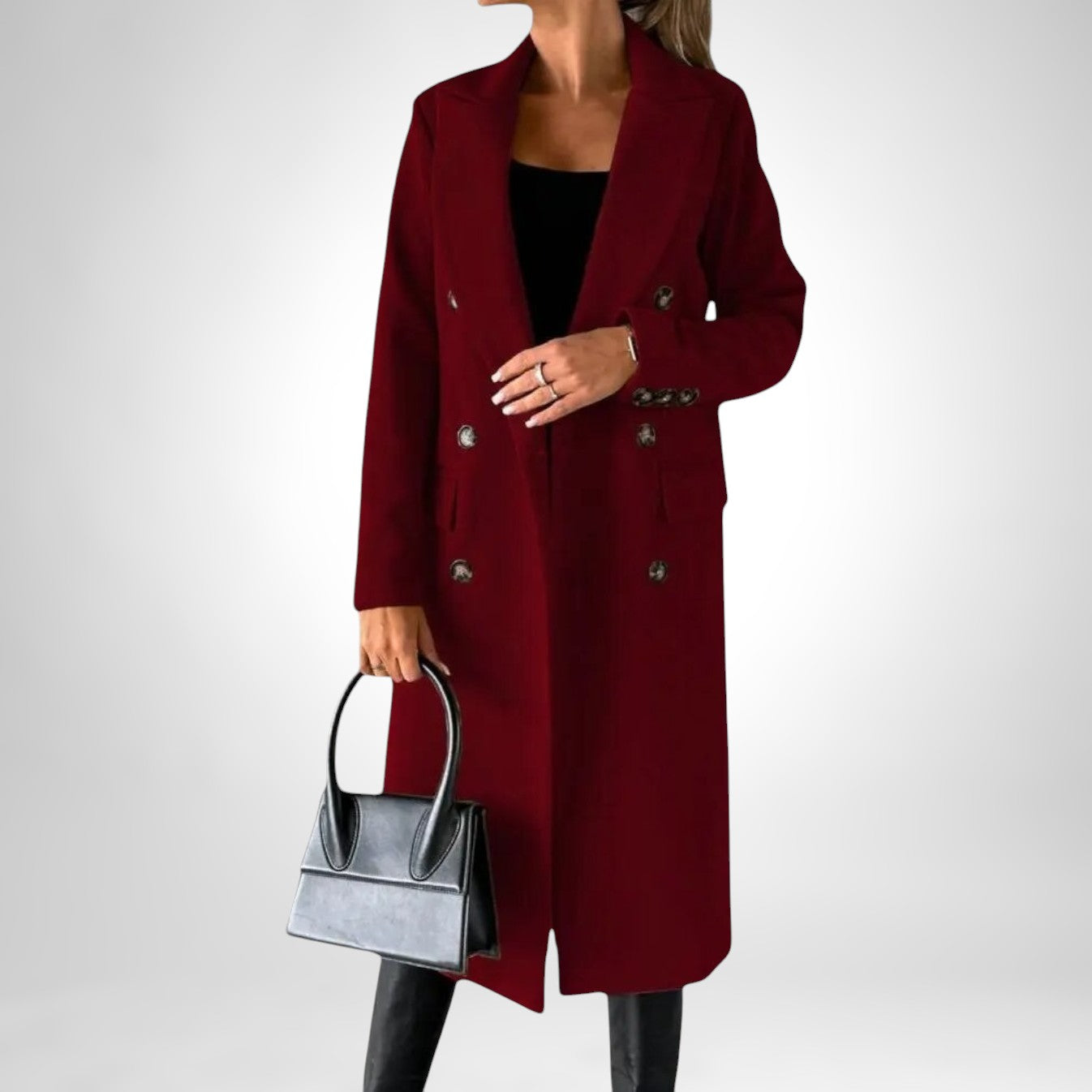 Desiree - Long coat with double buttons-15547643593077-Nancy & Mae Savannah