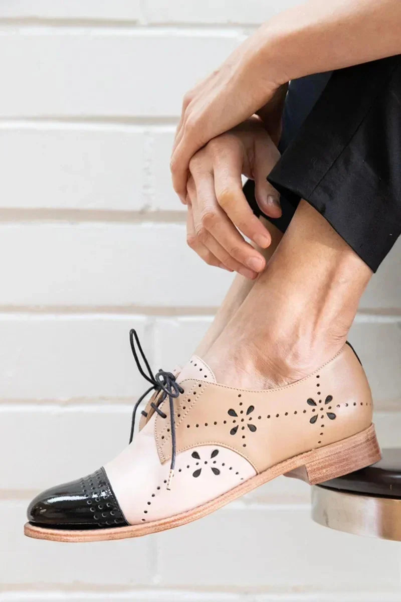 Desiree - Two-Tone Oxford Shoes-15551043174773-Mirella Fiore